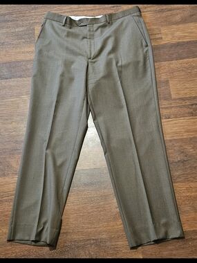 SANTORELLI mens romeo luxury serge dress pants SIZE 38x32 COLOR BROWN CP25
